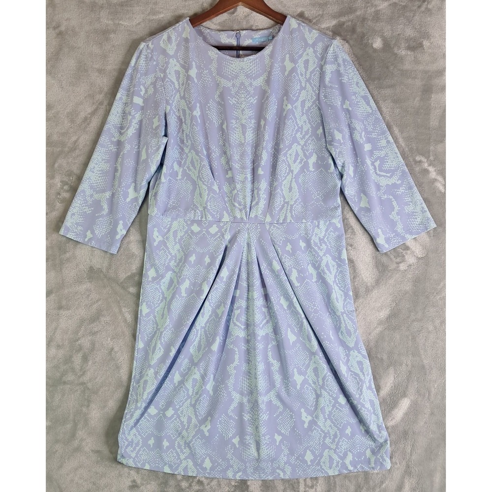 J McLaughlin Womens XL Lavender Blue Snake Print Catalina Cloth Sheath Dress 3/4